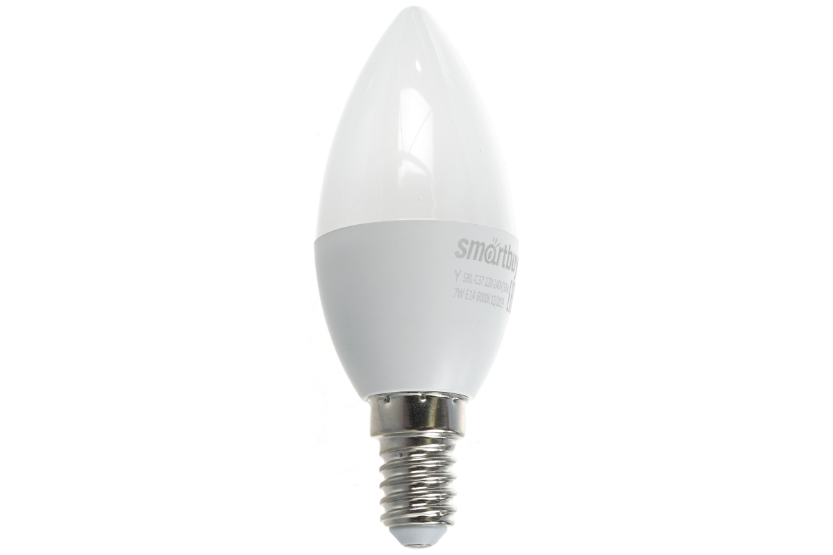 Лампа светодиод Smartbuy SBL-C37-07-60К-Е14 230V Е14 7Вт 6000К (свеча)