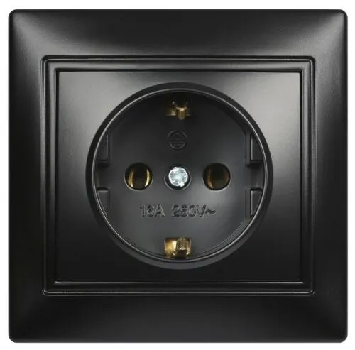 Розетка Smartbuy Венера SBE-01B-16-S1-Z-C (1-м с/з ВН 16А черная)