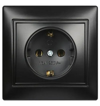 Розетка Smartbuy Венера SBE-01B-16-S1-Z-C (1-м с/з ВН 16А черная)