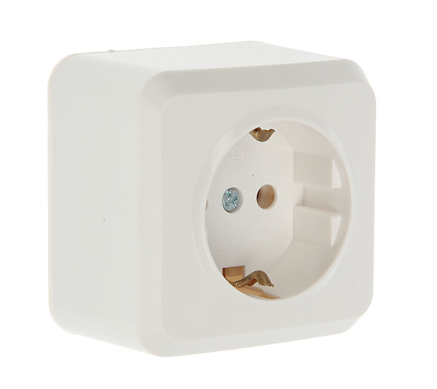Розетка Smartbuy Юпитер SBE-03W-16-S1-Z-C (1-м с/з накладная 16А белая)