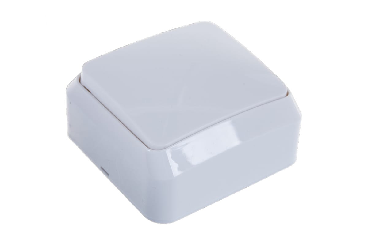Выключатель Smartbuy Юпитер SBE-03W-10-SW1-0 10A (1-клавишный белый накладной)