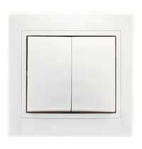 Выключатель Smartbuy Венера SBE-01W-10-SW2-0-С ВН 10A (2-клавишный белый)