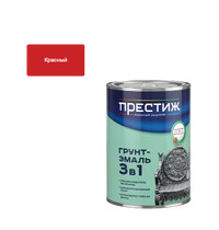 Грунт-эмаль по ржавчине Престиж 3-В-1-красная 0,9 (красная 0,9кг)