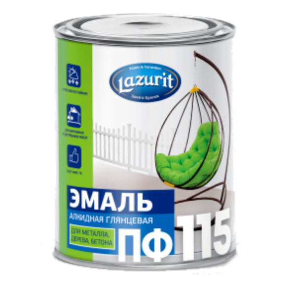 Эмаль Lazurit RAL6029 1 ПФ-115 (алкидная глянц зеленая 1,8кг)