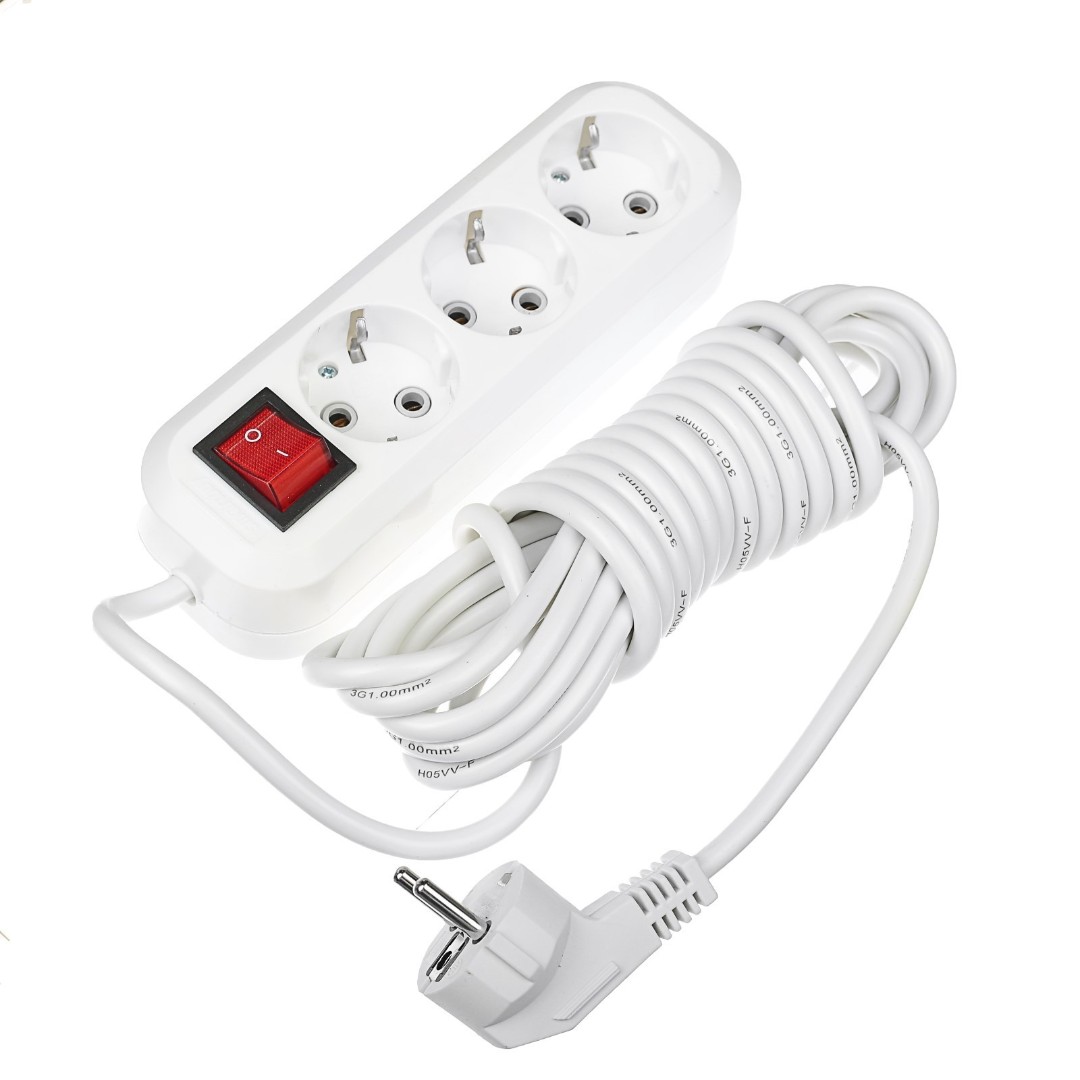Удлинитель Smartbuy SBE-16-3-05-ZS (3 гнезда 5м 16А/3,5КВт c выкл с/з ПВС 3*1,0)