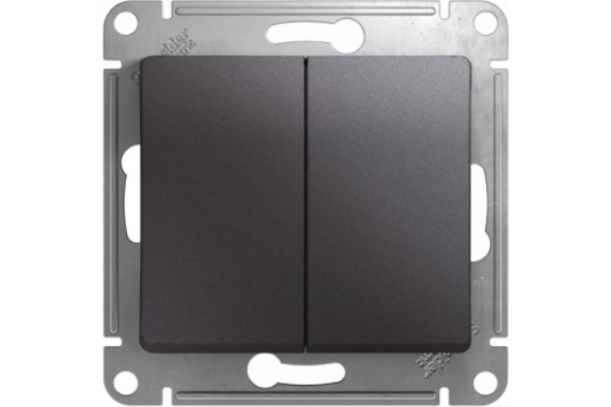 Переключатель проходной 2-кл.СП Glossa 10A IP20(cх.6) 10АХ механизм графит SE GSL001365 454358