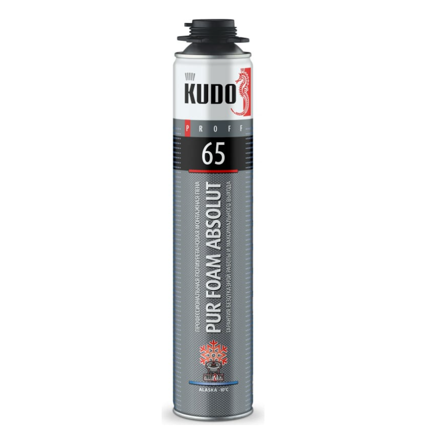 Пена монтажная полиурет.PROFF ABSOLUT 65+(от -18C до +30C) 820 мл (930гр) KUPP10W65+