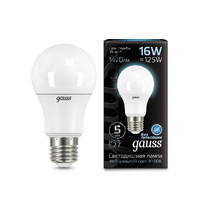 Лампа светодиод Gauss Elementary Black 2216 16Вт А60 Е27 4100К 1520Лм (груша матовая)