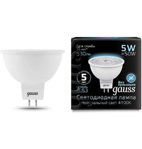 Лампа светодиод Gauss Black 5205/101505205 5Вт GU5 ,3 4100K 530Лм MR16