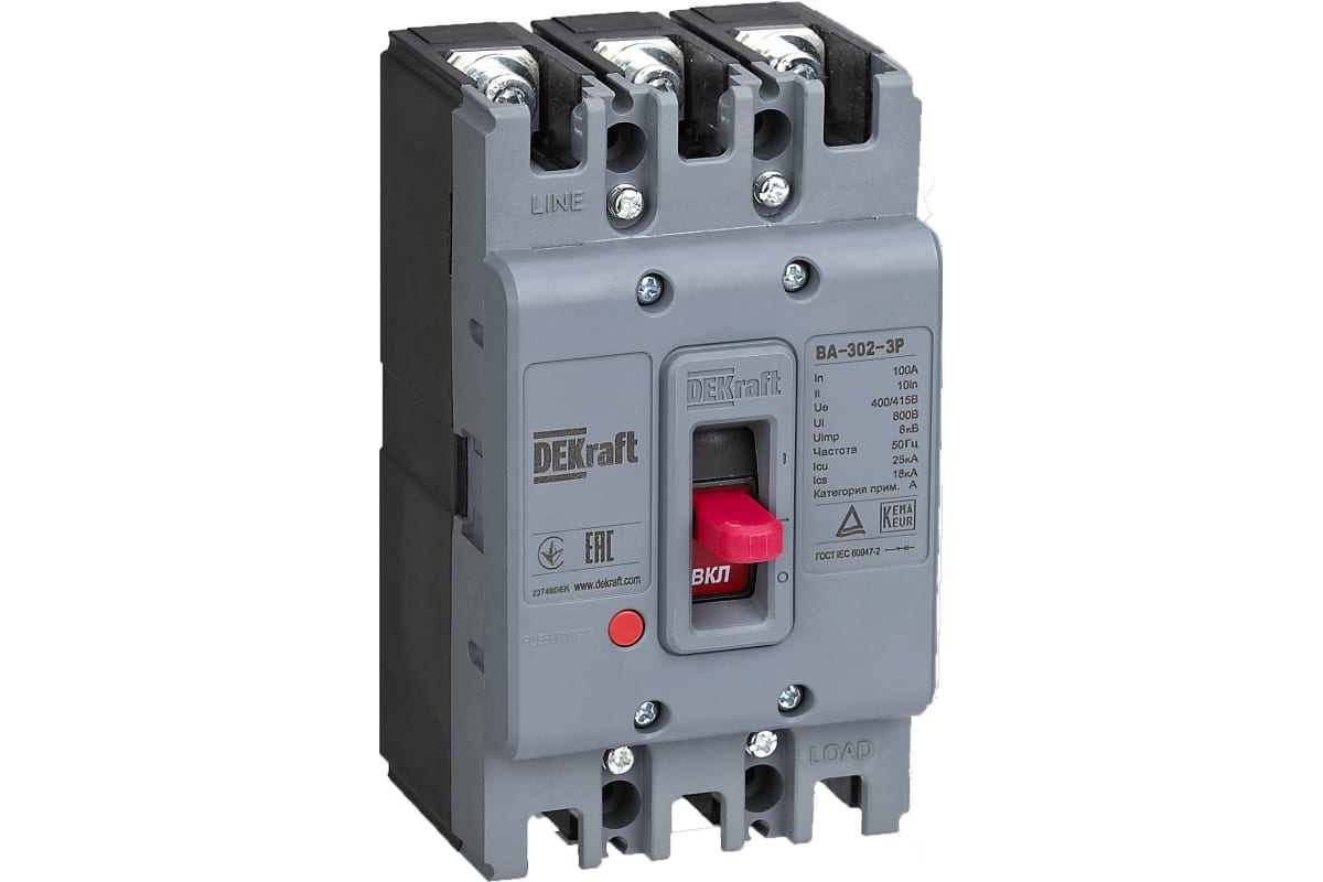 Выключатель автоматический Dekraft Systeme Electric 3P 160А 36кА ВА-303 22752