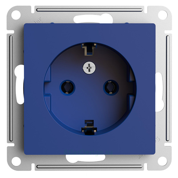 Розетка Atlas Design 1712722 (16А IP20 с/з мех аквамарин SE ATN001143)