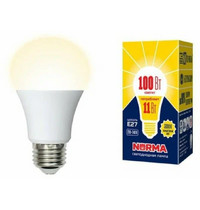 Лампа светодиод Volpe серия Norma LED-A60-11W/WW/E27/FR/NR (форма А матовая теплый белый свет 3000К)