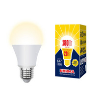 Лампа светодиод Volpe серия Norma LED-A65-20W/WW/E27/FR/NR (форма А матовая теплый белый свет 3000К)
