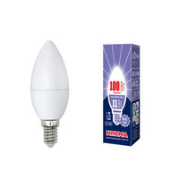 Лампа светодиод Volpe серия Norma LED-C37-11W/DW/E14/FR/NR (форма свеча матовая дневной белый свет 6500К)