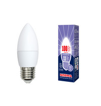 Лампа светодиод Volpe серия Norma LED-C37-11W/DW/E27/FR/NR (форма свеча матовая дневной белый свет 6500К)