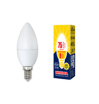Лампа светодиод Volpe серия Norma LED-C37-9W/WW/E14/FR/NR (форма свеча матовая теплый белый свет 3000К)