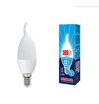 Лампа светодиод Volpe серия Norma LED-CW37-11W/NW/E14/FR/NR (форма свеча на ветру матовая белый свет 4000K)