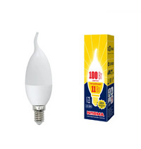 Лампа светодиод Volpe серия Norma LED-CW37-11W/WW/E14/FR/NR (форма свеча на ветру матовая теплый белый свет)