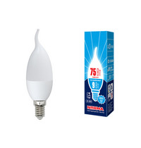 Лампа светодиод Volpe серия Norma LED-CW37-9W/NW/E14/FR/NR (форма свеча на ветру матовая белый свет 4000К)