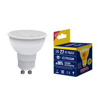 Лампа светодиод Volpe серия Norma LED-JCDR-7W/WW/GU10/NR (форма JCDR матовая теплый белый свет 3000К)