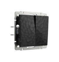 Выключатель двухклавишный Hammer W1220008 а052059 (10702070/220323/3115293 черный Китай)