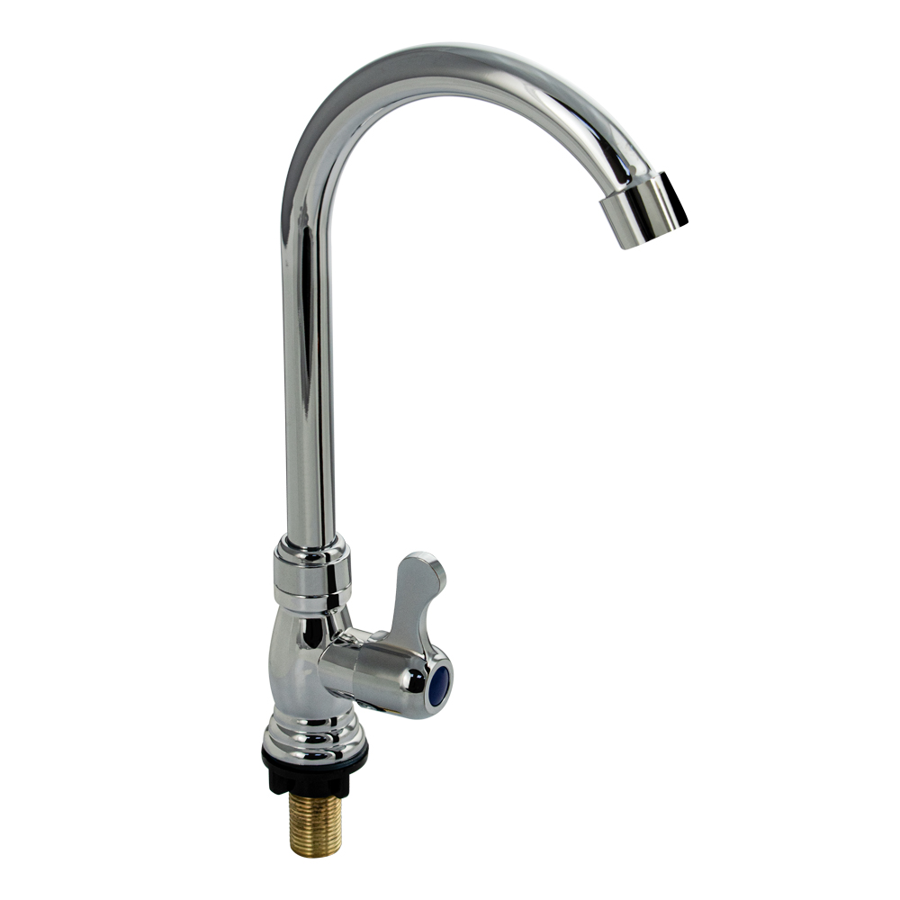 Кран Brimix на одну воду высокий излив металлокер хром из АБС пластика