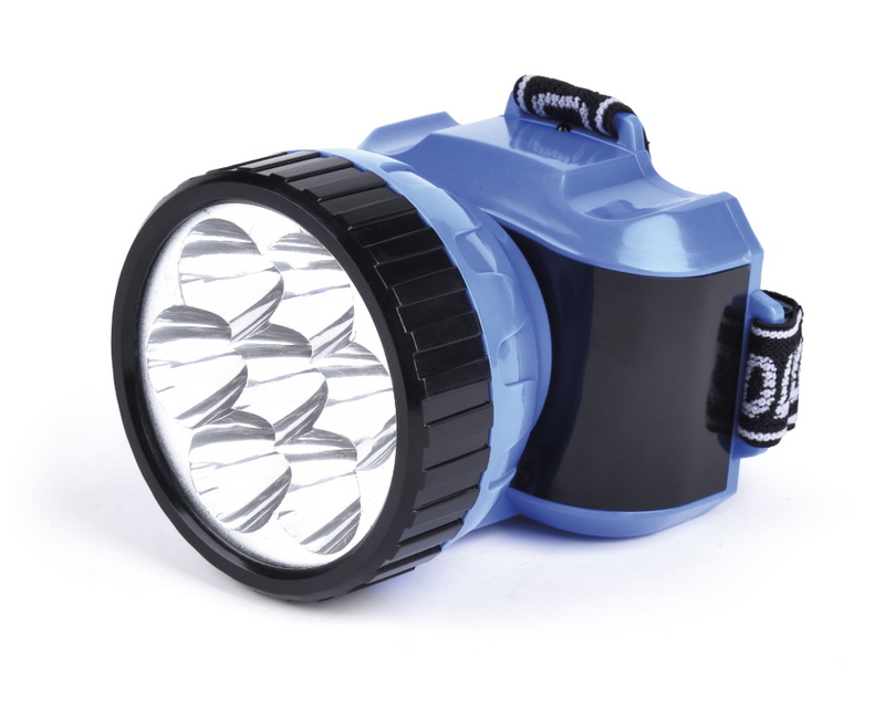 Фонарь аккумуляторный налобный Smartbuy SBF-25-В 1Вт+8 LED синий