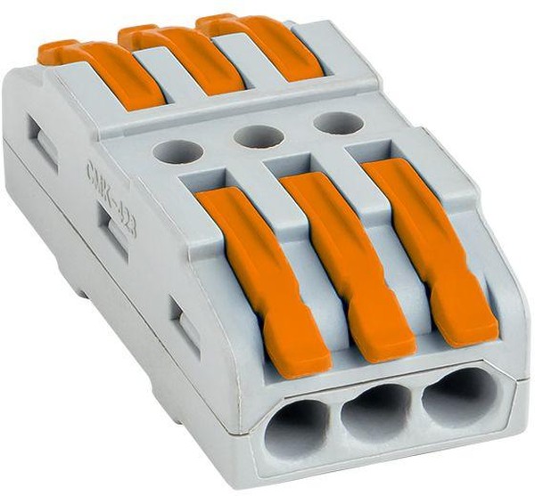 Клемма EKF PROxima plc-smk-423 (на 3 пров СМК 222-423 проходная 3 полюса 0,08-4мм2 25шт/упак)
