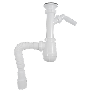 Сифон Aquant B1020 1 1/2*40 52529 (без перелива 40*50 с отводом для стир машины)