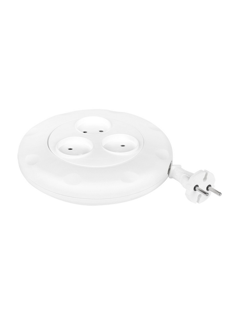 Удлинитель Smartbuy SBE-10-3-03-W (3 гнезда 3 метра 10А/2,2кВт без заземления круглый белый)