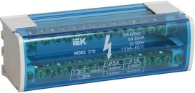 Шина IEK нулевая в корпусе 2*15 на DIN-рейку L+PEN