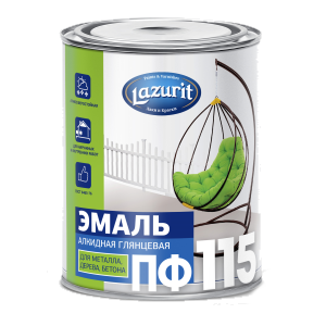 Эмаль Lazurit ПФ-115 алкидная глянцевая вишневая RAL3011 (0,8 кг 6 шт)