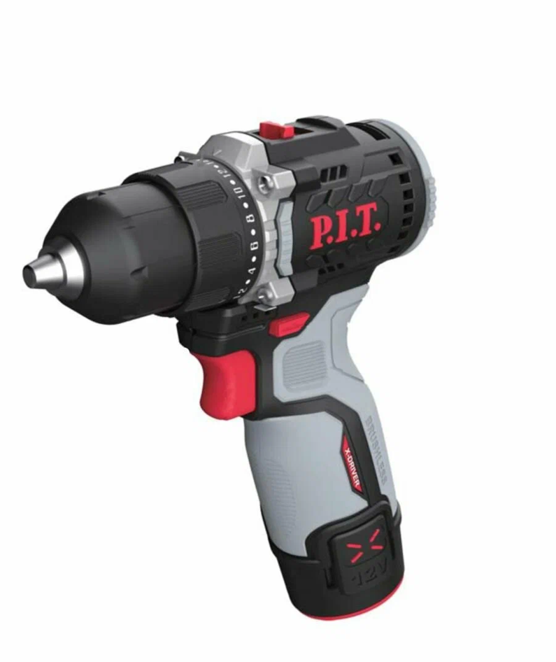 Дрель аккумуляторная P.I.T. PBM 12K-10B/1 X-Driver(12в 35Нм патрон 10мм 2скорости 1акк 1,5Ач ЗУ коробка)