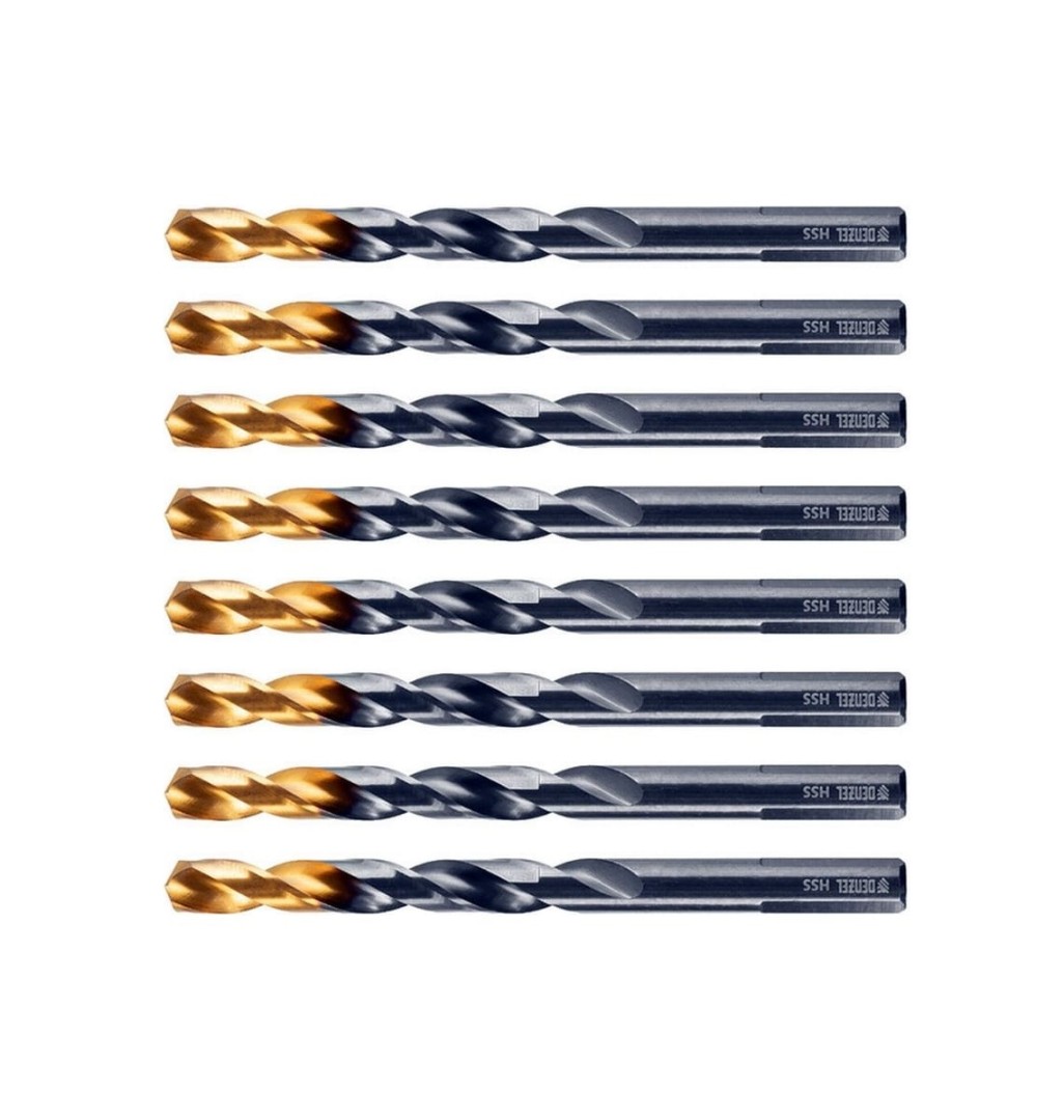 Сверло по металлу Denzel 10 мм HSS-Tin Golden Tip 8 шт 717222
