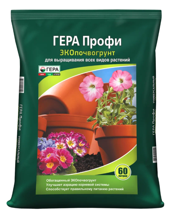 Экопочвогрунт Гера Профи универсальный 60 л