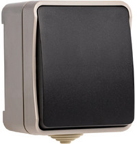 Выключатель 1-клавишный 10А IP 54 Сатурн SBE-04w-10-SW1-0