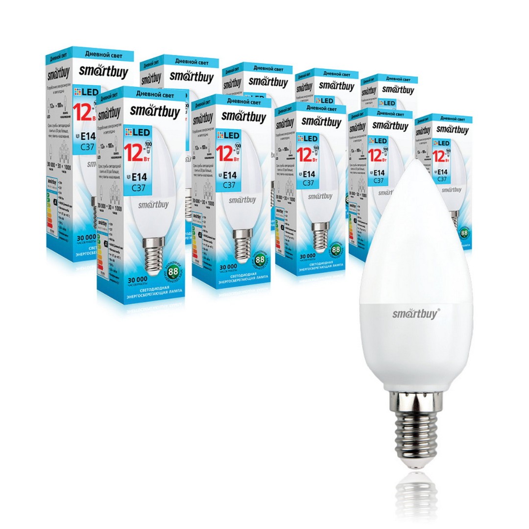 Лампа светодиодная Smartbuy-C37-12W/4000 E14 SBL-C37-12-40K-E14