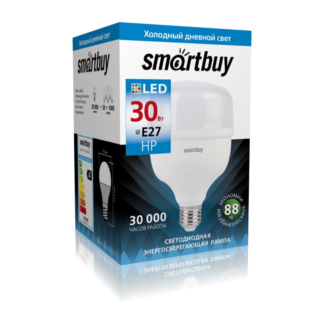 Лампа светодиодная Smartbuy-HP-30W/65000/E27 SBL-HP-30-65K-E27