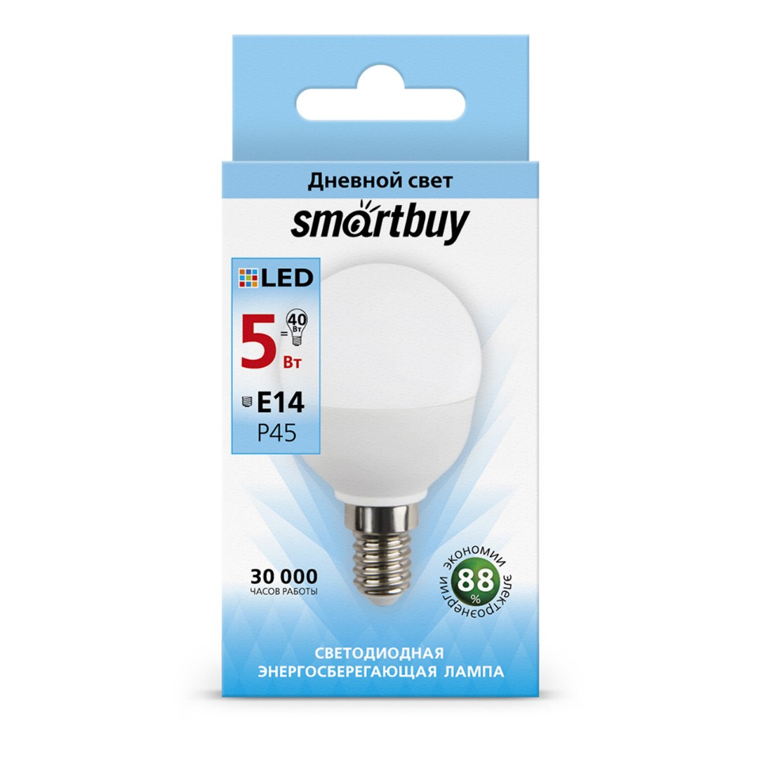 Лампа светодиодная Smartbuy-P45-05W/4000/E14 SBL-P45-05-40K-E14