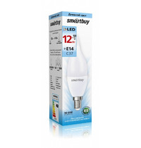 Лампа светодиодная свеча на ветру матовая Smartbuy-C37-12W/4000 E14 SBL-C37can-12-40K-E14