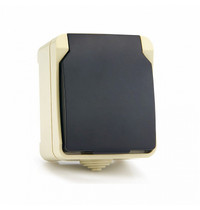 Розетка 1-местная Сатурн SBE-04w-16-S1-Z (с заземлением 16А с крышкой IP54)