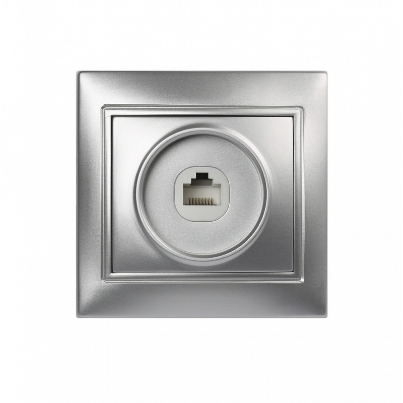 Розетка компьютерная RJ-45 Венера SBE-01s-S1-RJ (1 местная серебро)