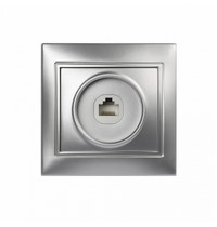 Розетка компьютерная RJ-45 Венера SBE-01s-S1-RJ (1 местная серебро)