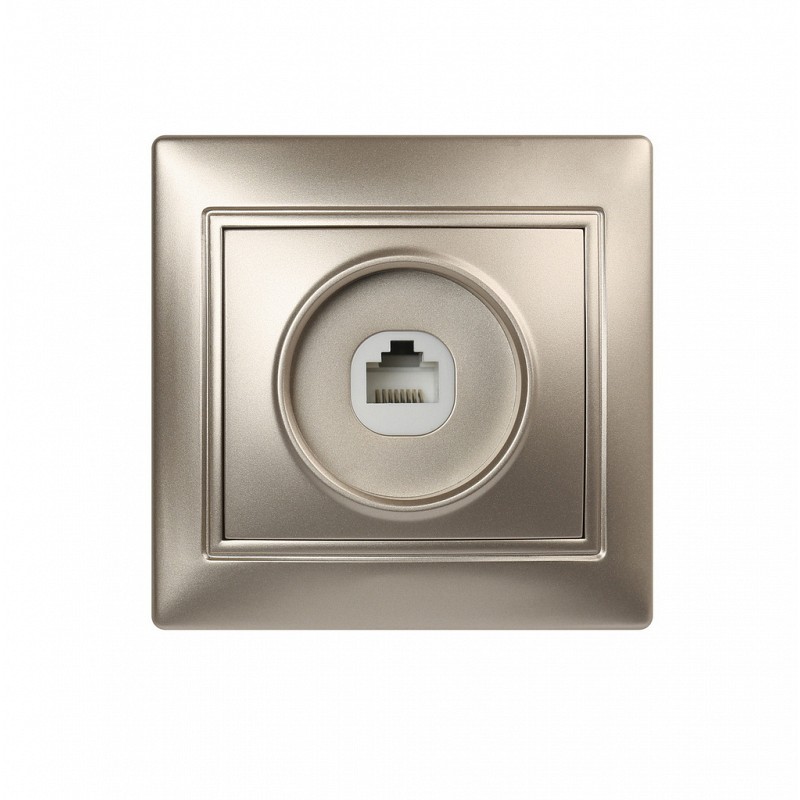 Розетка компьютерная RJ-45 Венера SBE-01c-S1-RJ (1 местная шампань)