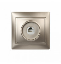Розетка компьютерная RJ-45 Венера SBE-01c-S1-RJ (1 местная шампань)