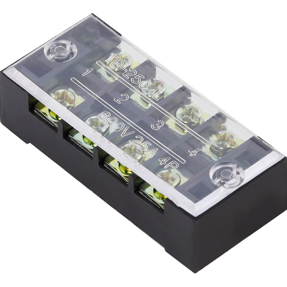 Клеммный терминал SBE-tb-04-25 TB-0325 (до 2,5 мм2 25A 4 клеммные пары цена за 1шт кратно 50)