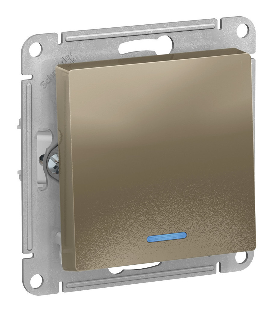 Выключатель 1 кл AtlasDesign Systeme Electric ATN000513 (с подсв с/у шампань механизм)