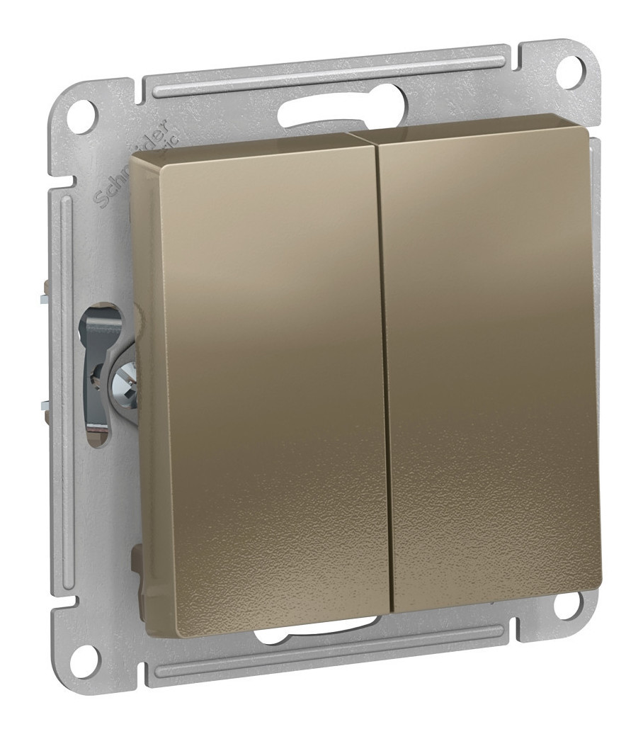 Выключатель 2 кл AtlasDesign Systeme Electric ATN000565 (прох с/у шампань механизм)