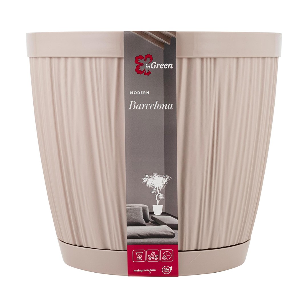 Горшок для цветов Barselona d270мм/9,6л Молочный шоколад Ingreen IG623110047 249378