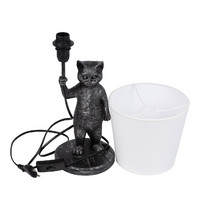 Светильник настольный UML-B465 E14 Silver Кот (декоративный под лампу Е14 40W механический выключатель)